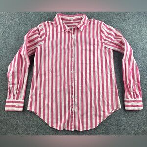 Maurices Women’s Pink White Striped Button Down Shirt size XS